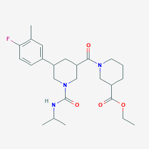 molecular formula C25H36FN3O4 B1650903 Ethyl 1-({5-(4-fluoro-3-methylphenyl)-1-[(isopropylamino)carbonyl]-3-piperidyl}carbonyl)-3-piperidinecarboxylate CAS No. 1212180-30-7