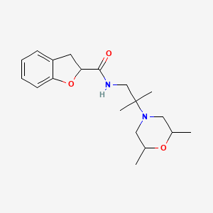 molecular formula C19H28N2O3 B1650911 N-[2-(2,6-dimethylmorpholin-4-yl)-2-methylpropyl]-2,3-dihydro-1-benzofuran-2-carboxamide CAS No. 1212270-77-3