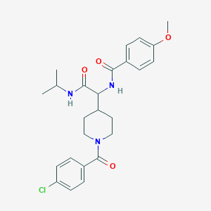 molecular formula C25H30ClN3O4 B1650933 N~1~-[1-[1-(4-chlorobenzoyl)-4-piperidyl]-2-(isopropylamino)-2-oxoethyl]-4-methoxybenzamide CAS No. 1214017-88-5