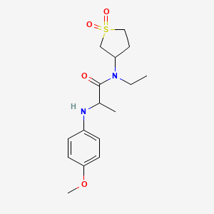 molecular formula C16H24N2O4S B1650942 N-(1,1-dioxo-1lambda6-thiolan-3-yl)-N-ethyl-2-[(4-methoxyphenyl)amino]propanamide CAS No. 1214090-46-6