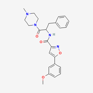 molecular formula C25H28N4O4 B1650945 N-[1-benzyl-2-(4-methylpiperazino)-2-oxoethyl]-5-(3-methoxyphenyl)-3-isoxazolecarboxamide CAS No. 1214114-28-9
