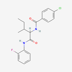 molecular formula C19H20ClFN2O2 B1650947 2-[(4-chlorophenyl)formamido]-N-(2-fluorophenyl)-3-methylpentanamide CAS No. 1214144-39-4