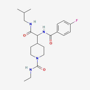 molecular formula C21H31FN4O3 B1650960 N~1~-ethyl-4-[1-[(4-fluorobenzoyl)amino]-2-(isobutylamino)-2-oxoethyl]tetrahydro-1(2H)-pyridinecarboxamide CAS No. 1214641-27-6