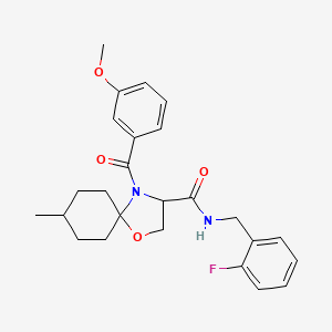 molecular formula C25H29FN2O4 B1650967 N-[(2-fluorophenyl)methyl]-4-(3-methoxybenzoyl)-8-methyl-1-oxa-4-azaspiro[4.5]decane-3-carboxamide CAS No. 1214696-89-5