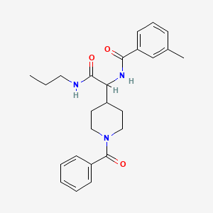 molecular formula C25H31N3O3 B1650968 N~1~-[1-(1-benzoyl-4-piperidyl)-2-oxo-2-(propylamino)ethyl]-3-methylbenzamide CAS No. 1214702-93-8