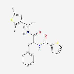 molecular formula C22H24N2O2S2 B1650975 N-[1-(2,5-dimethylthiophen-3-yl)ethyl]-3-phenyl-2-[(thiophen-2-yl)formamido]propanamide CAS No. 1214839-02-7