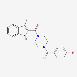 (4-fluorophenyl)-[4-(3-methyl-1H-indole-2-carbonyl)piperazin-1-yl]methanone