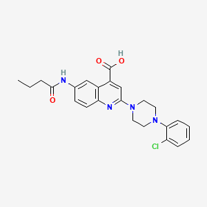 6-(Butyrylamino)-2-[4-(2-chlorophenyl)piperazin-1-yl]quinoline-4-carboxylic acid