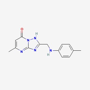 molecular formula C14H15N5O B1651039 5-methyl-2-{[(4-methylphenyl)amino]methyl}[1,2,4]triazolo[1,5-a]pyrimidin-7(4H)-one CAS No. 1219172-21-0