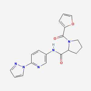 1-(furan-2-carbonyl)-N-[6-(1H-pyrazol-1-yl)pyridin-3-yl]pyrrolidine-2-carboxamide