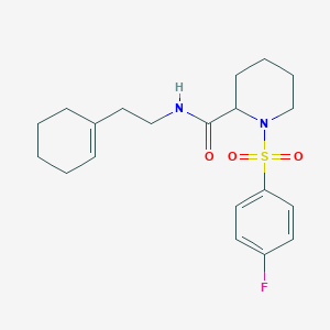 N-(2-cyclohex-1-en-1-ylethyl)-1-[(4-fluorophenyl)sulfonyl]piperidine-2-carboxamide