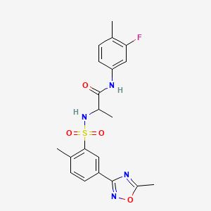 molecular formula C20H21FN4O4S B1651055 ethyl 5-({(4-methoxybenzyl)[(2,4,5-trimethylphenyl)sulfonyl]amino}methyl)-3,4-dimethyl-1H-pyrrole-2-carboxylate CAS No. 1219408-46-4