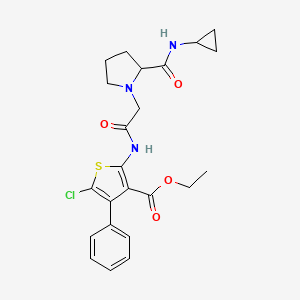 Ethyl 5-chloro-2-{2-[2-(cyclopropylcarbamoyl)pyrrolidin-1-yl]acetamido}-4-phenylthiophene-3-carboxylate