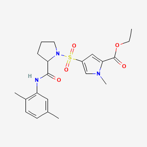 Ethyl 4-[2-[(2,5-dimethylphenyl)carbamoyl]pyrrolidin-1-yl]sulfonyl-1-methylpyrrole-2-carboxylate