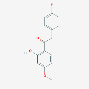 molecular formula C15H13FO3 B165107 2-(4-Fluorophenyl)-1-(2-hydroxy-4-methoxyphenyl)ethanone CAS No. 128040-46-0