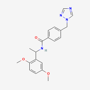 molecular formula C20H22N4O3 B1651077 N-[1-(2,5-dimethoxyphenyl)ethyl]-4-[(1H-1,2,4-triazol-1-yl)methyl]benzamide CAS No. 1223505-98-3