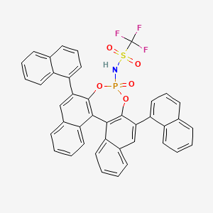 molecular formula C41H25F3NO5PS B1651097 N-(10,16-dinaphthalen-1-yl-13-oxo-12,14-dioxa-13λ5-phosphapentacyclo[13.8.0.02,11.03,8.018,23]tricosa-1(15),2(11),3,5,7,9,16,18,20,22-decaen-13-yl)-1,1,1-trifluoromethanesulfonamide CAS No. 1226907-33-0