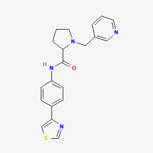 molecular formula C20H20N4OS B1651145 1-(3-pyridinylmethyl)-N-[4-(1,3-thiazol-4-yl)phenyl]prolinamide CAS No. 1236256-55-5