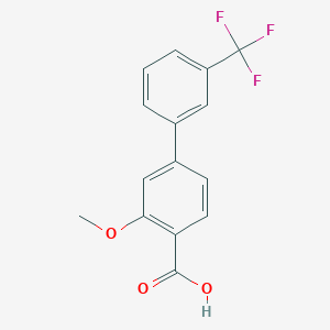 molecular formula C15H11F3O3 B1651163 2-Methoxy-4-(3-trifluoromethylphenyl)benzoic acid CAS No. 1237117-50-8