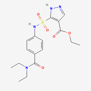 ethyl 5-{[4-(diethylcarbamoyl)phenyl]sulfamoyl}-1H-pyrazole-4-carboxylate