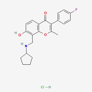 8-[(Cyclopentylamino)methyl]-3-(4-fluorophenyl)-7-hydroxy-2-methylchromen-4-one;hydrochloride
