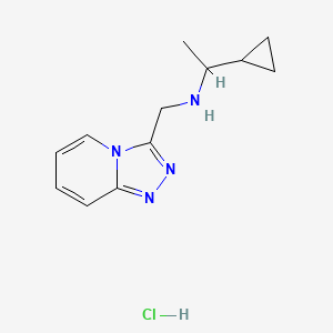 (1-Cyclopropylethyl)({[1,2,4]triazolo[4,3-a]pyridin-3-ylmethyl})amine hydrochloride