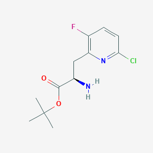 molecular formula C12H16ClFN2O2 B1651188 tert-butyl (2R)-2-amino-3-(6-chloro-3-fluoropyridin-2-yl)propanoate CAS No. 1241683-78-2