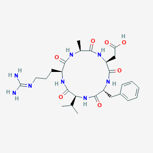 molecular formula C27H40N8O7 B165120 Cyclo(-Arg-Ala-Asp-D-Phe-Val) CAS No. 137813-36-6