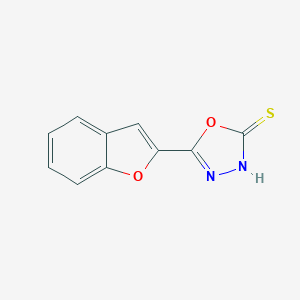 molecular formula C10H6N2O2S B165121 5-(1-Benzofuran-2-yl)-1,3,4-oxadiazole-2-thiol CAS No. 112521-75-2