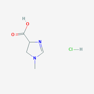 molecular formula C5H9ClN2O2 B1651246 1-methyl-4,5-dihydro-1H-imidazole-4-carboxylic acid hydrochloride CAS No. 124999-50-4