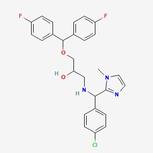 molecular formula C27H26ClF2N3O2 B1651278 {3-[bis(4-fluorophenyl)methoxy]-2-hydroxypropyl}[(4-chlorophenyl)(1-methyl-1H-imidazol-2-yl)methyl]amine CAS No. 1252444-10-2