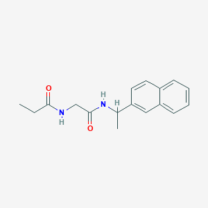 molecular formula C17H20N2O2 B1651279 N-({[1-(naphthalen-2-yl)ethyl]carbamoyl}methyl)propanamide CAS No. 1252480-00-4