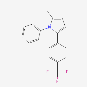 molecular formula C18H14F3N B1651346 2-Methyl-1-phenyl-5-[4-(trifluoromethyl)phenyl]pyrrole CAS No. 1260657-44-0