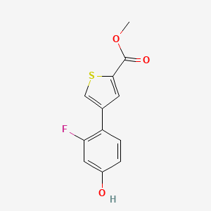 molecular formula C12H9FO3S B1651429 Methyl 4-(2-fluoro-4-hydroxyphenyl)thiophene-2-carboxylate CAS No. 1261952-48-0