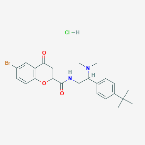 6-Bromo-N-[2-(4-tert-butylphenyl)-2-(dimethylamino)ethyl]-4-oxochromene-2-carboxamide;hydrochloride