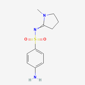 molecular formula C11H15N3O2S B1651467 4-amino-N-(1-methylpyrrolidin-2-ylidene)benzene-1-sulfonamide CAS No. 126826-47-9