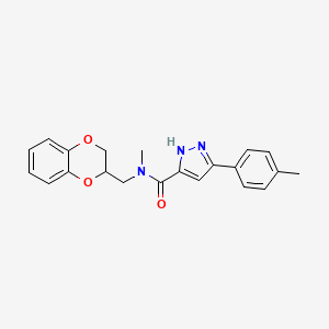 N-[(2,3-dihydro-1,4-benzodioxin-2-yl)methyl]-N-methyl-3-(4-methylphenyl)-1H-pyrazole-5-carboxamide
