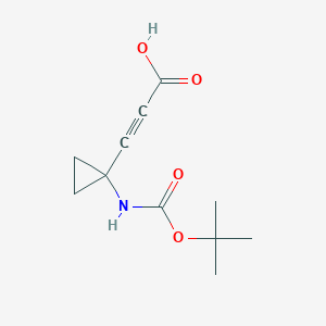 3-[1-[(2-Methylpropan-2-yl)oxycarbonylamino]cyclopropyl]prop-2-ynoic acid