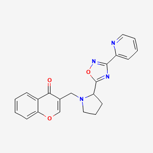 3-{[2-(3-pyridin-2-yl-1,2,4-oxadiazol-5-yl)pyrrolidin-1-yl]methyl}-4H-chromen-4-one