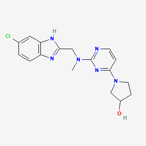 molecular formula C17H19ClN6O B1651478 1-{2-[[(5-chloro-1H-benzimidazol-2-yl)methyl](methyl)amino]pyrimidin-4-yl}pyrrolidin-3-ol CAS No. 1268990-44-8