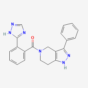 (3-phenyl-1,4,6,7-tetrahydropyrazolo[4,3-c]pyridin-5-yl)-[2-(1H-1,2,4-triazol-5-yl)phenyl]methanone