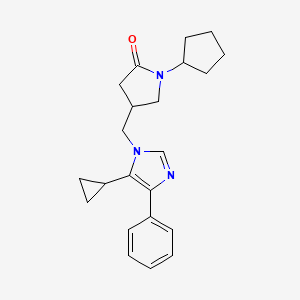 B1651481 1-cyclopentyl-4-[(5-cyclopropyl-4-phenyl-1H-imidazol-1-yl)methyl]pyrrolidin-2-one CAS No. 1268991-00-9