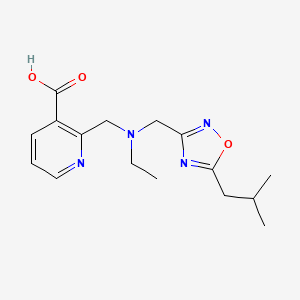 2-({Ethyl[(5-isobutyl-1,2,4-oxadiazol-3-yl)methyl]amino}methyl)nicotinic acid