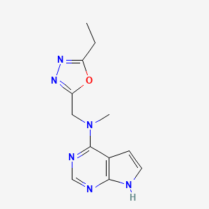 molecular formula C12H14N6O B1651486 N-[(5-ethyl-1,3,4-oxadiazol-2-yl)methyl]-N-methyl-7H-pyrrolo[2,3-d]pyrimidin-4-amine CAS No. 1269052-91-6
