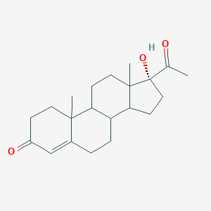 molecular formula C21H30O3 B165149 (17R)-17-Acetyl-17-hydroxy-10,13-dimethyl-2,6,7,8,9,11,12,14,15,16-decahydro-1H-cyclopenta[a]phenanthren-3-one CAS No. 139517-03-6