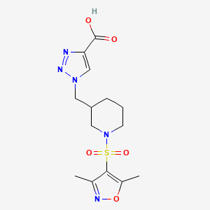 1-({1-[(3,5-dimethylisoxazol-4-yl)sulfonyl]piperidin-3-yl}methyl)-1H-1,2,3-triazole-4-carboxylic acid