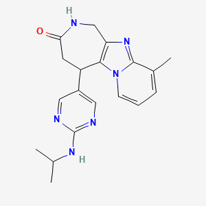 molecular formula C19H22N6O B1651494 6-methyl-14-[2-(propan-2-ylamino)pyrimidin-5-yl]-2,8,11-triazatricyclo[7.5.0.02,7]tetradeca-1(9),3,5,7-tetraen-12-one CAS No. 1269055-86-8