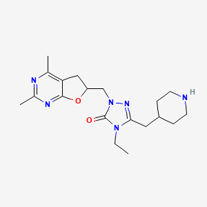 2-[(2,4-dimethyl-5,6-dihydrofuro[2,3-d]pyrimidin-6-yl)methyl]-4-ethyl-5-(piperidin-4-ylmethyl)-2,4-dihydro-3H-1,2,4-triazol-3-one