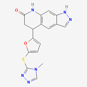 5-{5-[(4-methyl-4H-1,2,4-triazol-3-yl)thio]-2-furyl}-1,5,6,8-tetrahydro-7H-pyrazolo[4,3-g]quinolin-7-one
