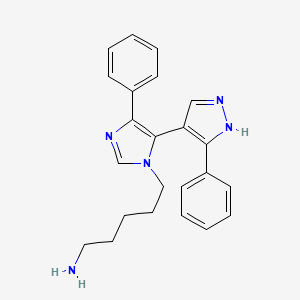 5-[4-phenyl-5-(5-phenyl-1H-pyrazol-4-yl)imidazol-1-yl]pentan-1-amine